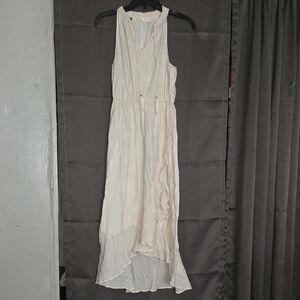 LC Lauren Conrad Ivory Striped High-Low Dress